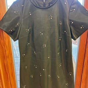 JCrew Collection “Leather” Embellished Dress, Size 0, NWT